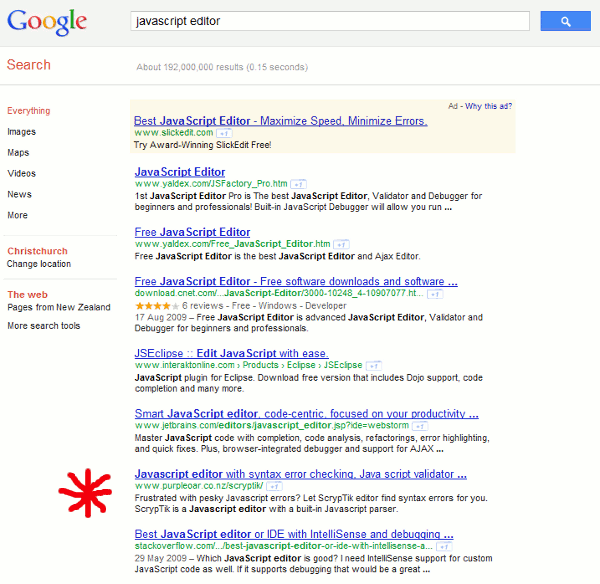 google search for javascript validator